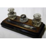 TREEN DESK INKWELL STAND