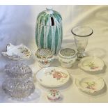 SMALL BOX OF CHINA & GLASSWARE INC SHELLEY & DOULTON PIN DISHES