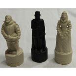 3 BENEAGLES WHISKY DECANTERS IN THE FORM OF HISTORIC FIGURES