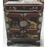 ORIENTAL LACQUER JEWELLERY CHEST 15'Hx11.5'x6'W