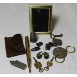 SMALL BAG OF WATCH KEYS, THIMBLE ETC