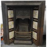 VICTORIAN CAST IRON TILE INSET FIREPLACE