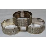 SILVER 3 NAPKIN RINGS 66.8G