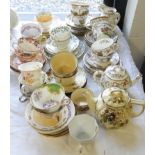 WORCESTER, DOULTON & SPODE PART TEA SETS & 13 CABINET CUPS & SAUCERS