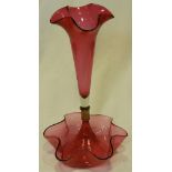 CRANBERRY GLASS VICTORIAN TABLE BOWL