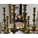 3 PRS BRASS CANDLESTICKS