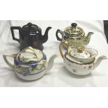 4 VICTORIAN TEAPOTS