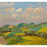 AMIET, CUNO(Solothurn 1868 - 1961 Oschwand)Landschaft bei Oschwand. 1934/35.Öl auf Leinwand.Unten