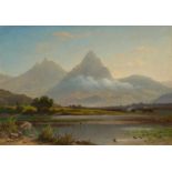 ZELGER, JAKOB JOSEPH(Stans 1812 - 1885 Luzern)Lauerzersee.Öl auf Leinwand.Unten links signiert: J.