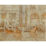 CALAME, ARTHUR(1843 Genf 1919)Venedig.Öl und Bleistift auf Holz.26,5 x 33 cm.Provenienz:- Aus dem