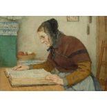 ANKER, ALBERT(1831 Ins 1910)Lesende Frau am Tisch.Aquarell auf Papier.Unten links signiert: Anker.25