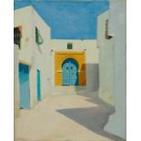 STOECKLIN, NIKLAUS(1896 Basel 1982)Gasse in Marabout in Sidi Bou Said. 1927.Öl auf Leinwand.Unten