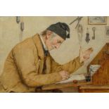 ANKER, ALBERT(1831 Ins 1910)Schreibender Mann am Pult. 1905.Aquarell auf Papier.Unten rechts