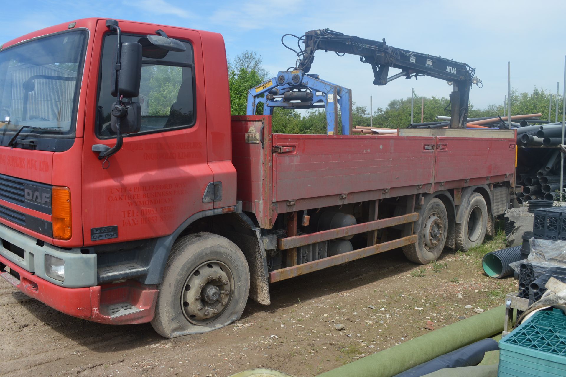 DAF CF65.240 Rigid Dropside with Altas AK3500 A14 - Image 5 of 10