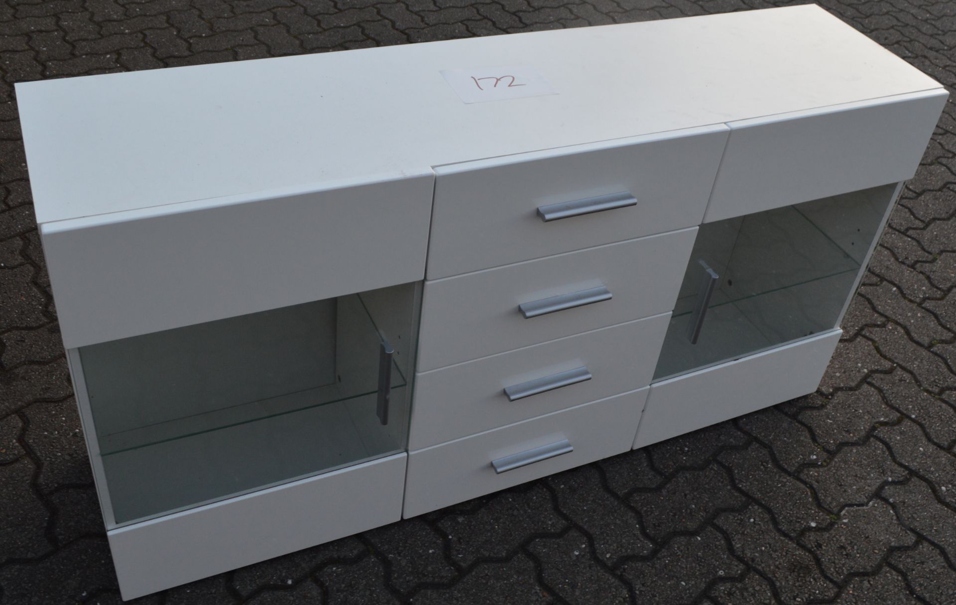 White Work Station with Glass 140cm Long x 45cm Deep 70cm High (please note: this item is located in