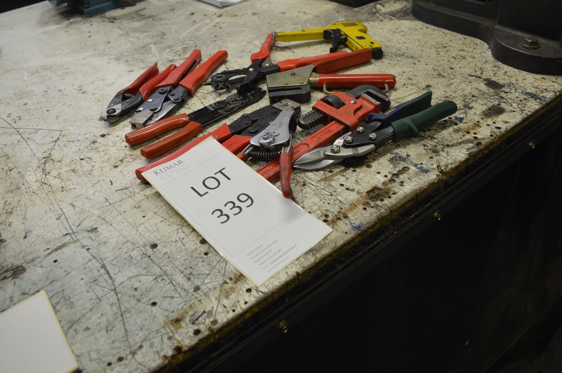 Quantity of Wire Stripper Pilers, Side Cutter Pilers, Hole Punch Pilers & Wrench - Image 5 of 5
