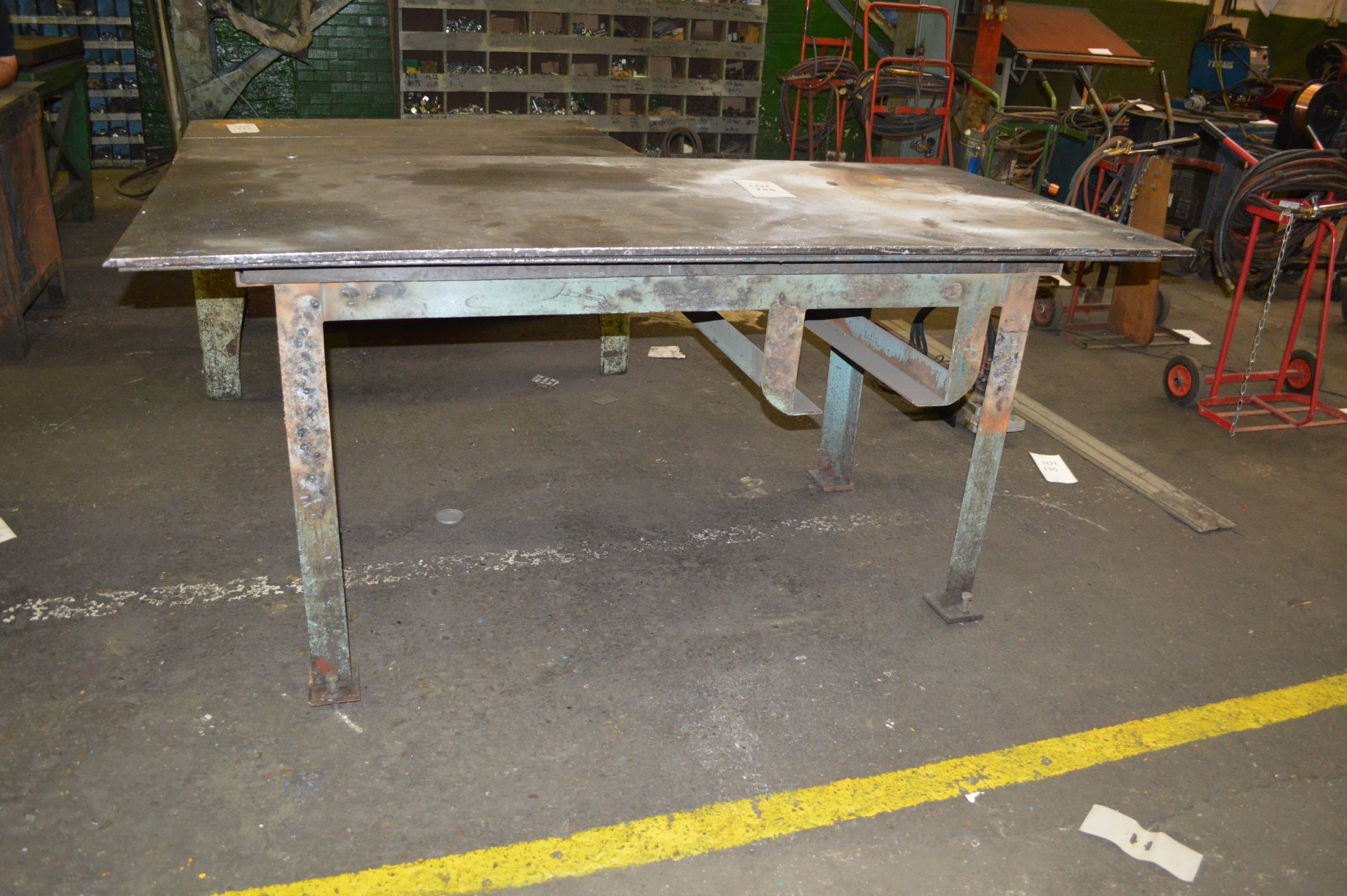 Welded Mild Steel Work Bench w-209cm, d-103cm, h-96cm