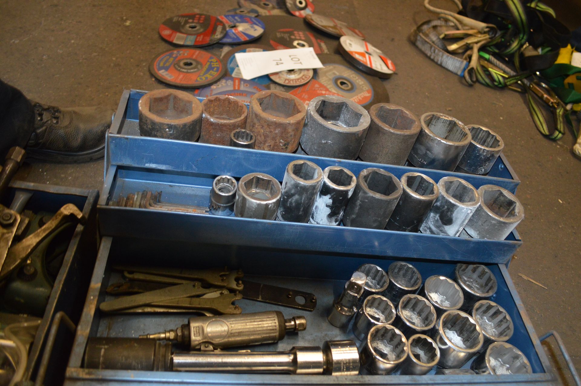 Tool Box & Contents to include Selection of Impact Sockets, Brackets, Extension Bars etc - Image 8 of 10