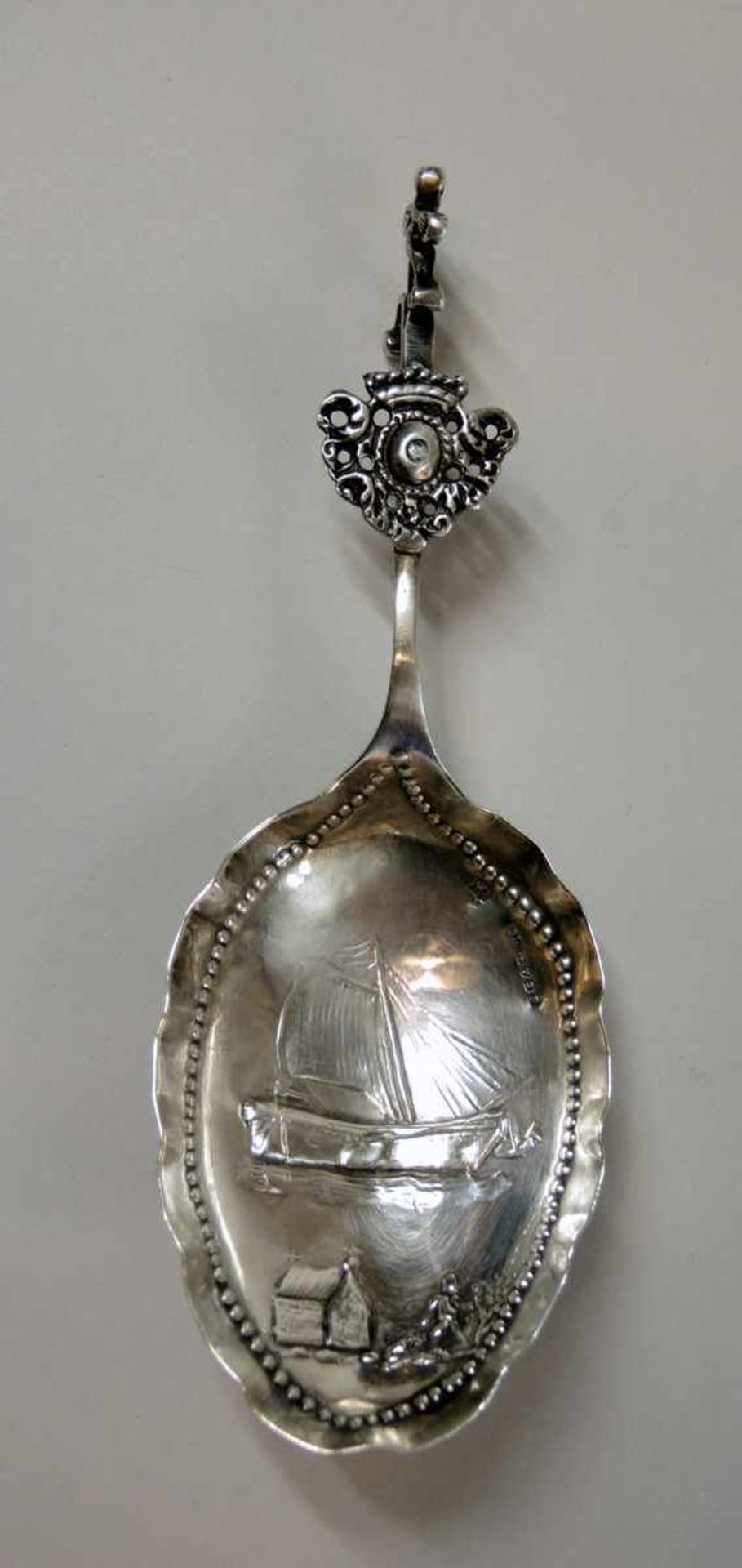 Branntweinlöffel Silber 934, Löwenpunze für Niederlande. Exportware für den englischen Markt,