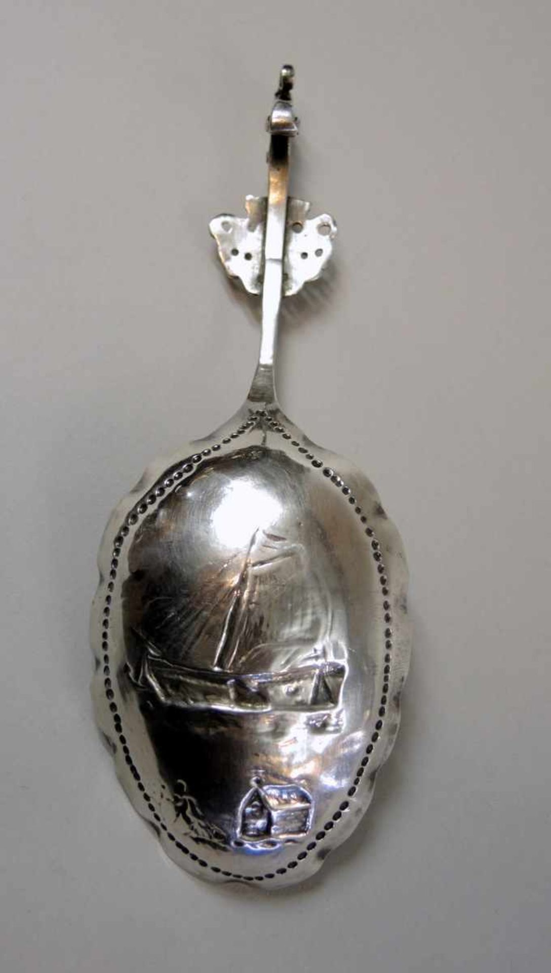 Branntweinlöffel Silber 934, Löwenpunze für Niederlande. Exportware für den englischen Markt, - Bild 2 aus 2