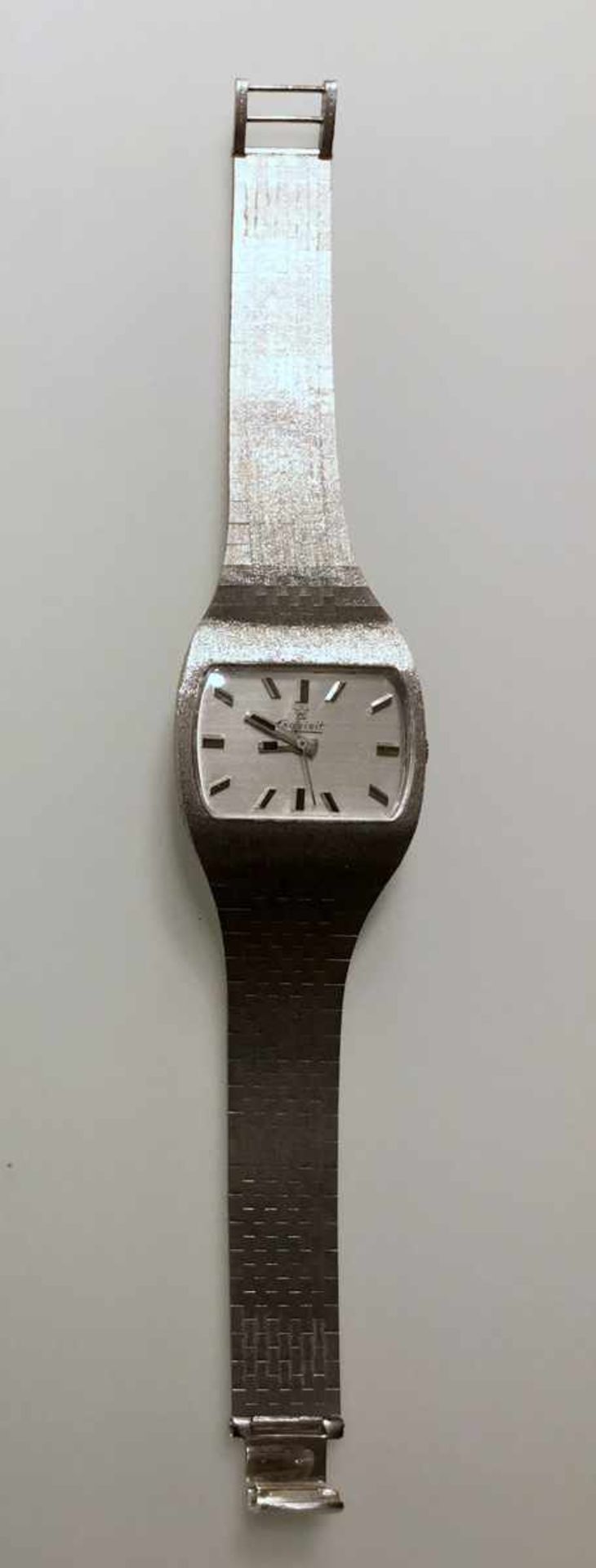 Armbanduhr Exquisit 14 kt. Weißgold, 70er Jahre. Gangbar. L ca. 19 cm, Gewicht ca. 45 g