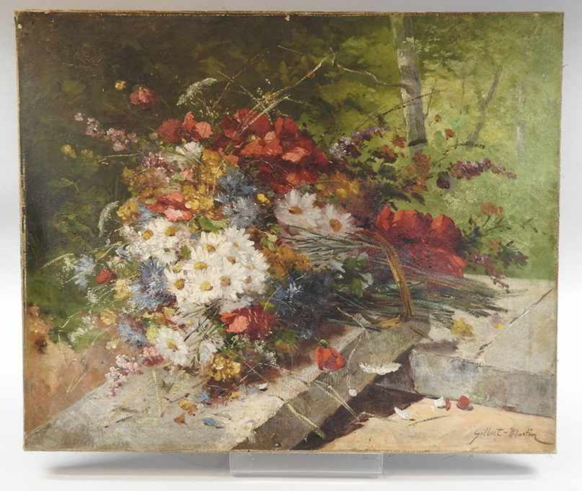 Charles Gilbert-Martin, 1839 Pleine-Selve - 1905 Saint-Thomas-de-Conac Feldblumenstrauß. Öl/ - Bild 2 aus 2