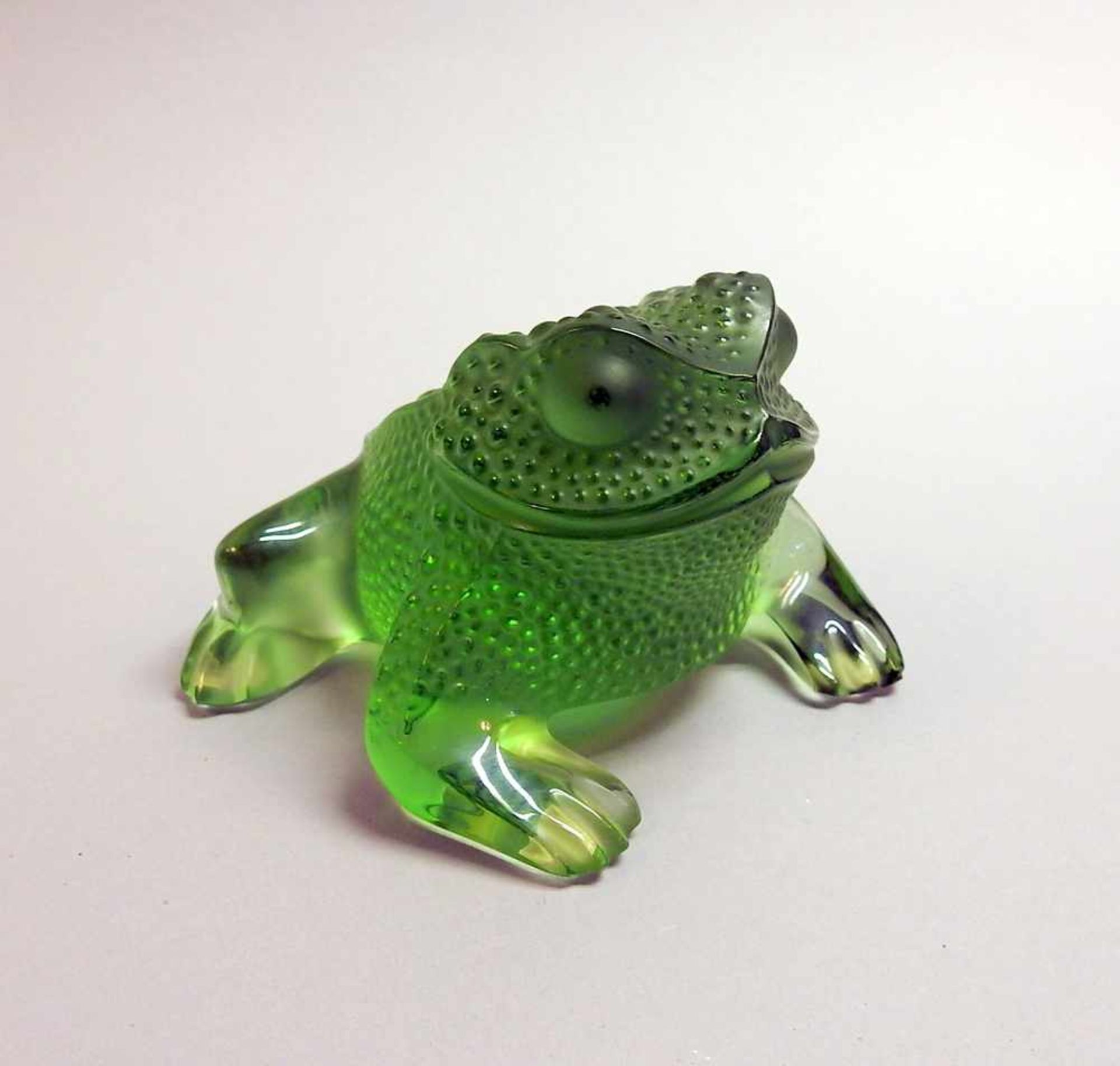 Großer Lalique Frosch Aus grünem Glas. Signiert. Gut erhalten. H ca. 8 cm