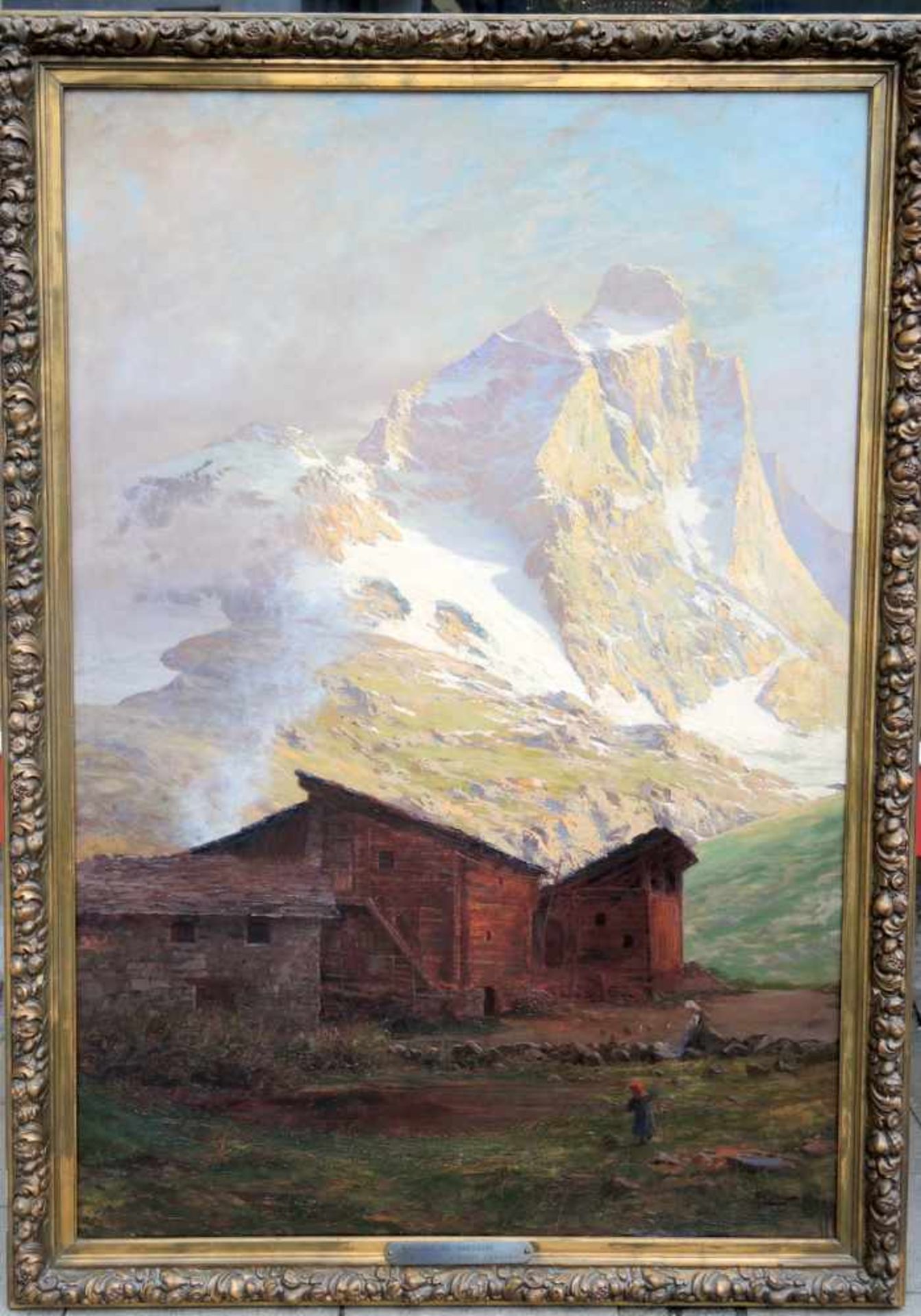 Leonardo Roda, 1868 Racconigi - 1933 Turin Monumentales Gemälde mit der Ansicht des Matterhorns. - Bild 2 aus 4