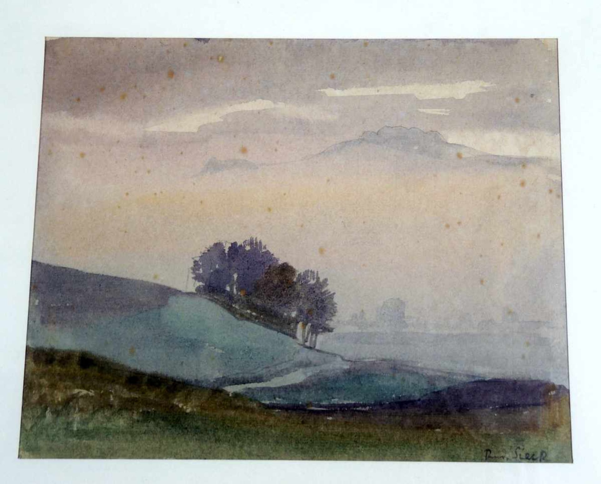 Rudolf Sieck, 1877 Rosenheim - 1957 Prien am Chiemsee Nebel bei Erisdorf. Aquarell/Papier, unter