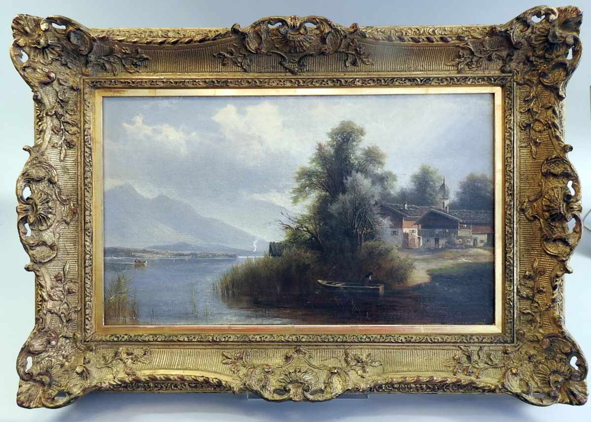 Carl Le Feubure, München 1847 - 1911 Bad Tölz "Partie am Chiemsee mit Frauenwörth". - Bild 2 aus 2