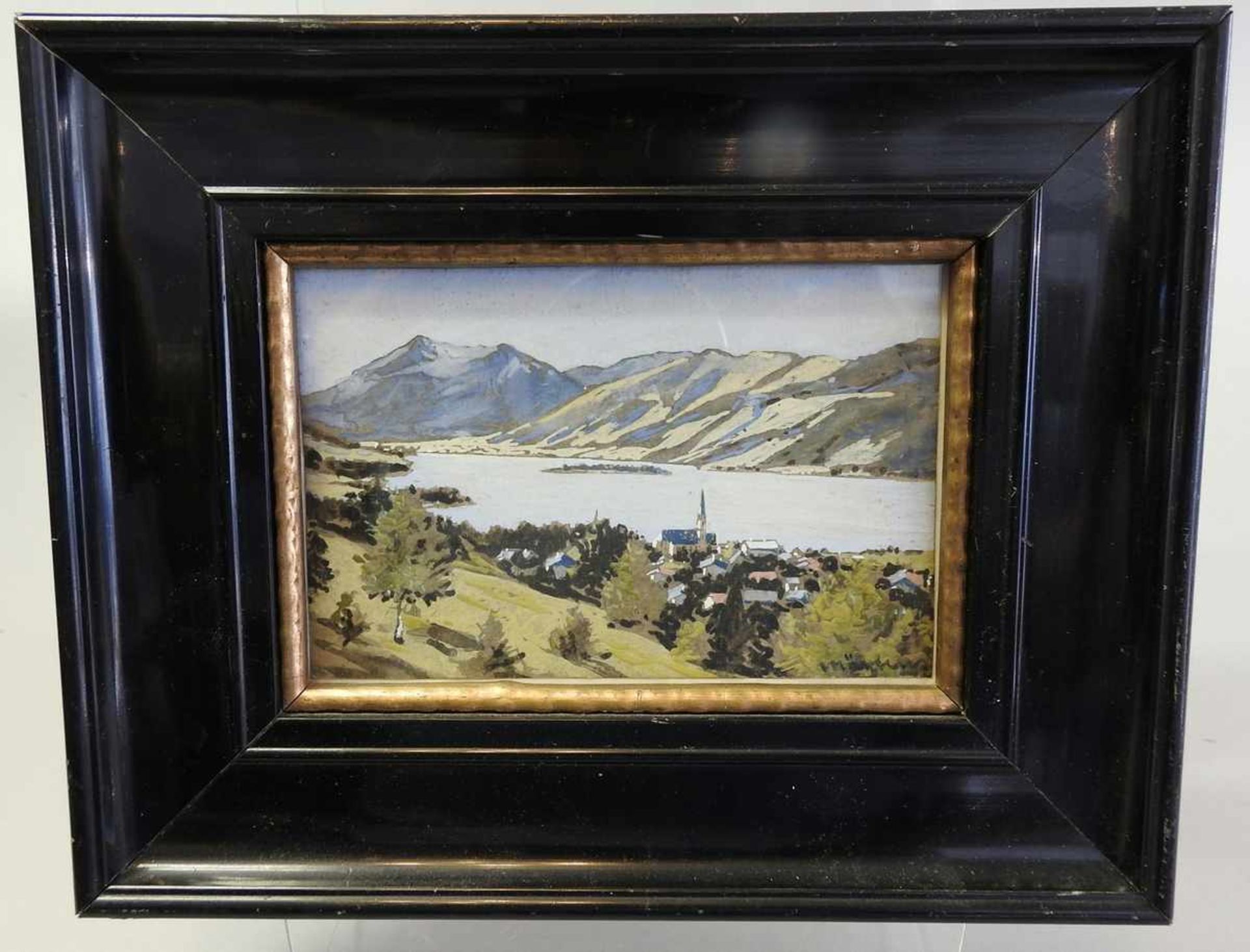 Max Märtens, 1887 Braunschweig - 1970 Gstadt/Chiemsee Blick auf die Fraueninsel. Aquarell/Papier, - Bild 2 aus 2