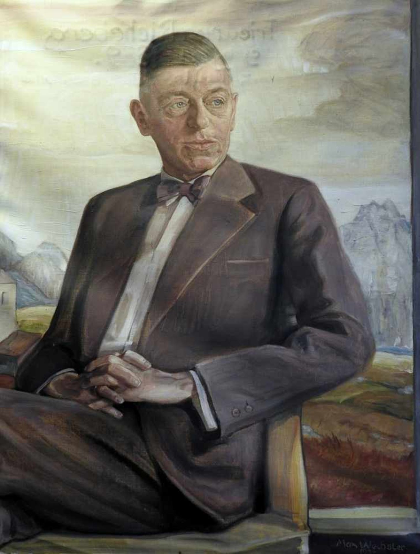 Max Wechsler, 1884 München - 1945 (?) Portrait von Herrn Friedrich Riekeberg vor dem Fenster, im