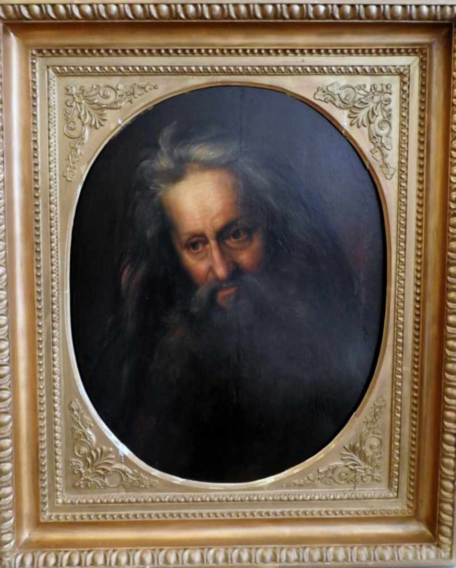 Altmeistergemälde Portrait von Johannes dem Täufer. Öl/Holz, gerahmt. Leichtes Krakelee, mittiger - Bild 2 aus 2