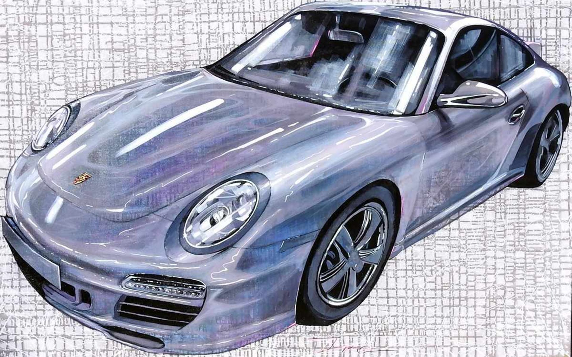 Ira Tsantekidou, geboren 1967 Porsche 911. Öl/Leinwand. Ungerahmt, unten mittig signiert. H x B