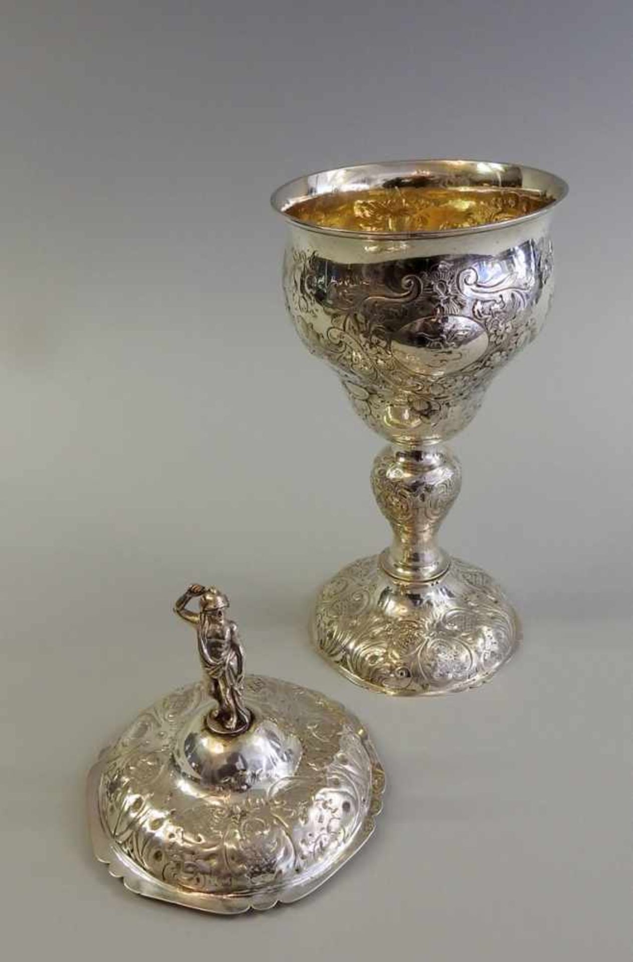 Deckelpokal, Peter Rohde, geboren Danzig 1670 - 1675 Silber, punziert am Bodenrand und am - Bild 2 aus 3