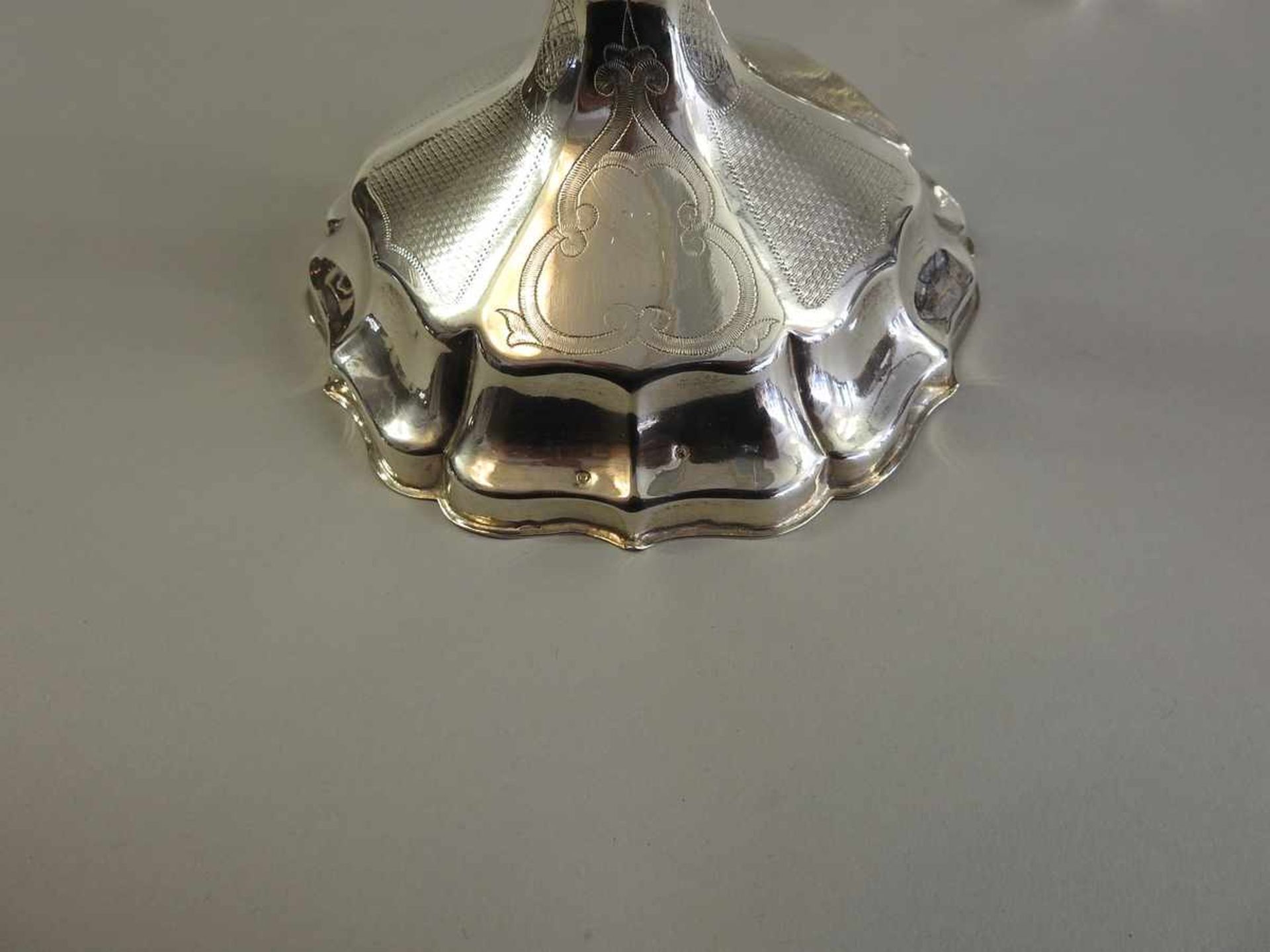 Elegantes Paar Silberkerzenleuchter Silber 800, am Baluster gepunzt Diana mit der Nummer 3 sowie - Bild 2 aus 2