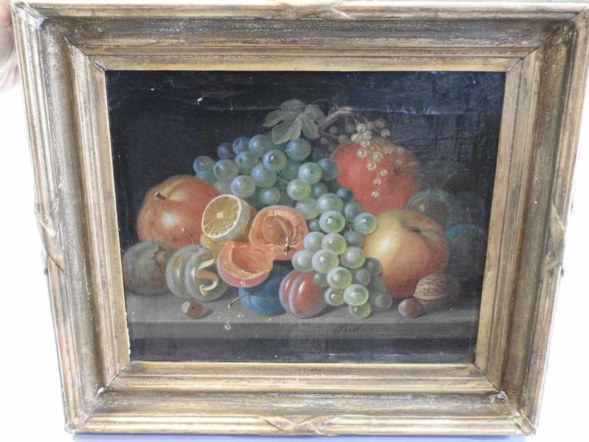 Moritz Riebes, 1804 Berlin - 1883 ebenda Stillleben mit Obst. Öl/Leinwand, gerahmt. Unten - Bild 2 aus 2