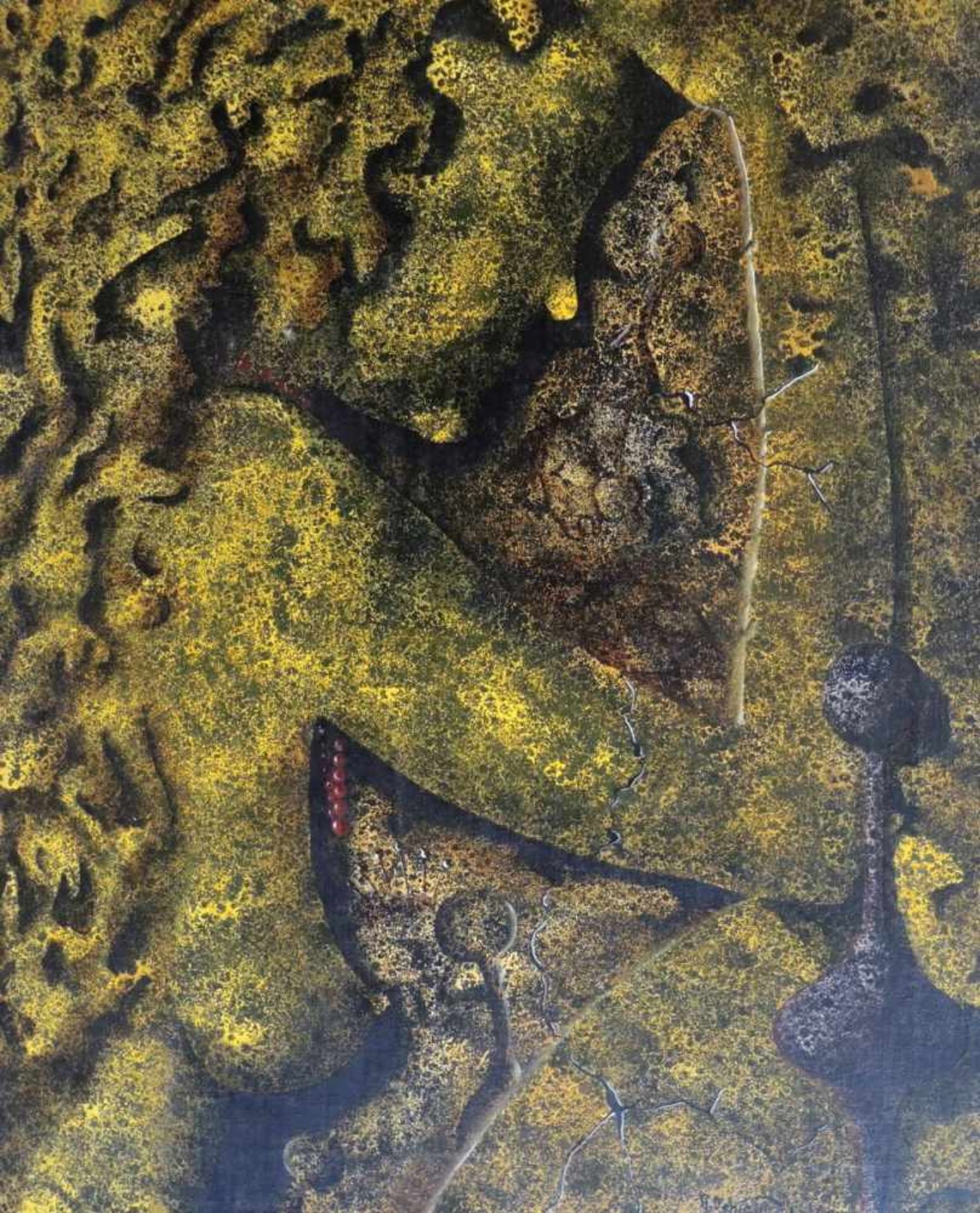 Alberto de Pietri, geb. 1928 Venedig Darstellung der Göttin des Schachs als Steinstatue. Öl/