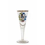 Kelchglas, Burschenschaft um 1900, Thuringia Farbloses Glas, sich konisch erweiternder mit