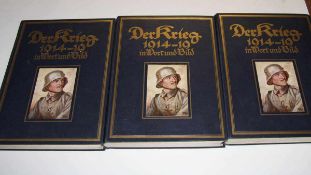 Der Krieg 1914-1918 in Wort und Bild 3 Bde. Zahlreiche SW Tafeln, Farbtafeln, Text-Abb.und Karten.