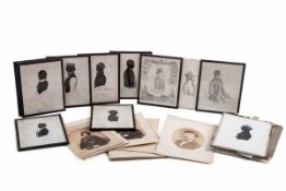 Konvolut Studentenbilder / Silhouetten, um 1850 25 Schattenrisse mit Profilbildnissen,