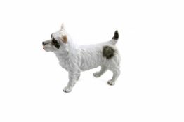 Westhighland-Terrier Naturalistisch staffiert. Vollplastische Figur des Terriers. H.: 9 cm.