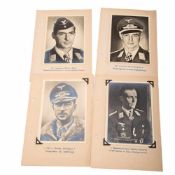 5 x Ritterkreuzträger Foto-Postkarten Luftwaffe 2. WK (original).