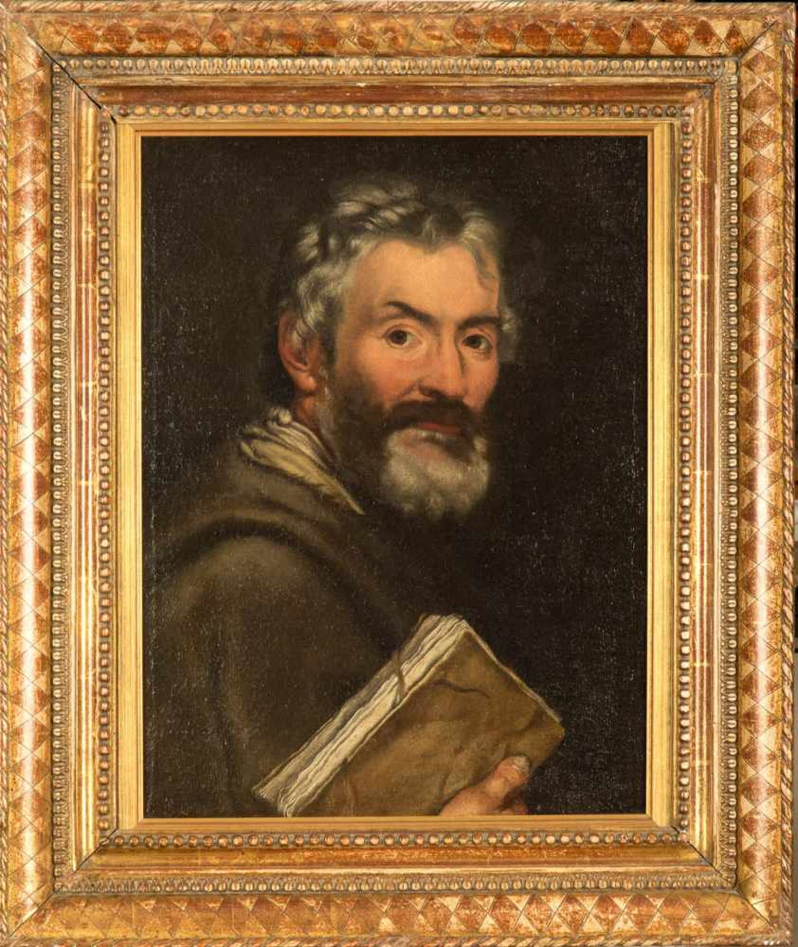 Wohl Italien 18.Jh. Porträt eines Franziskanermönchs.Öl/Leinwand doubliert. 56 x 41 cm. R.
