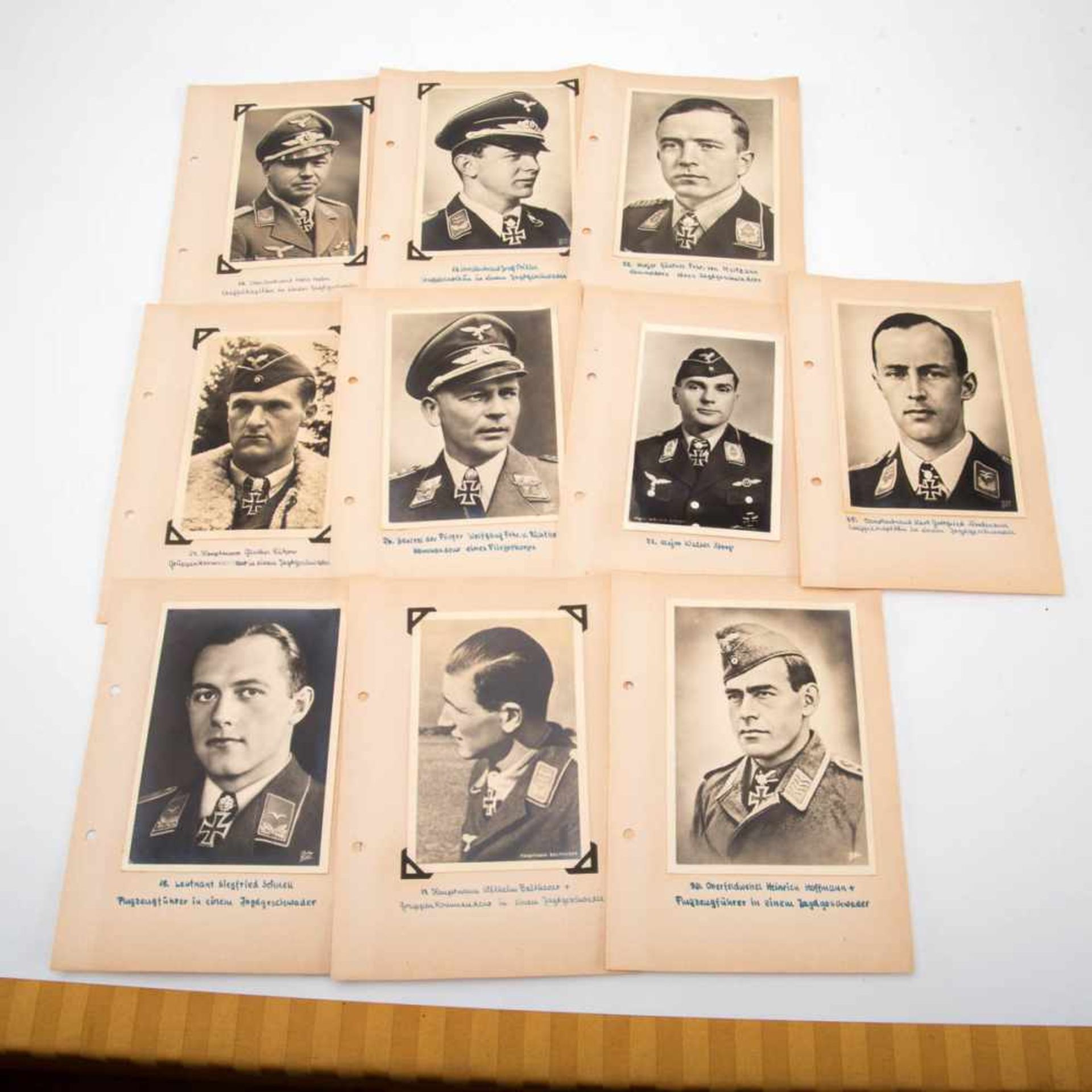 10 x Ritterkreuzträger Foto-Postkarten Luftwaffe 2. WK, (original).