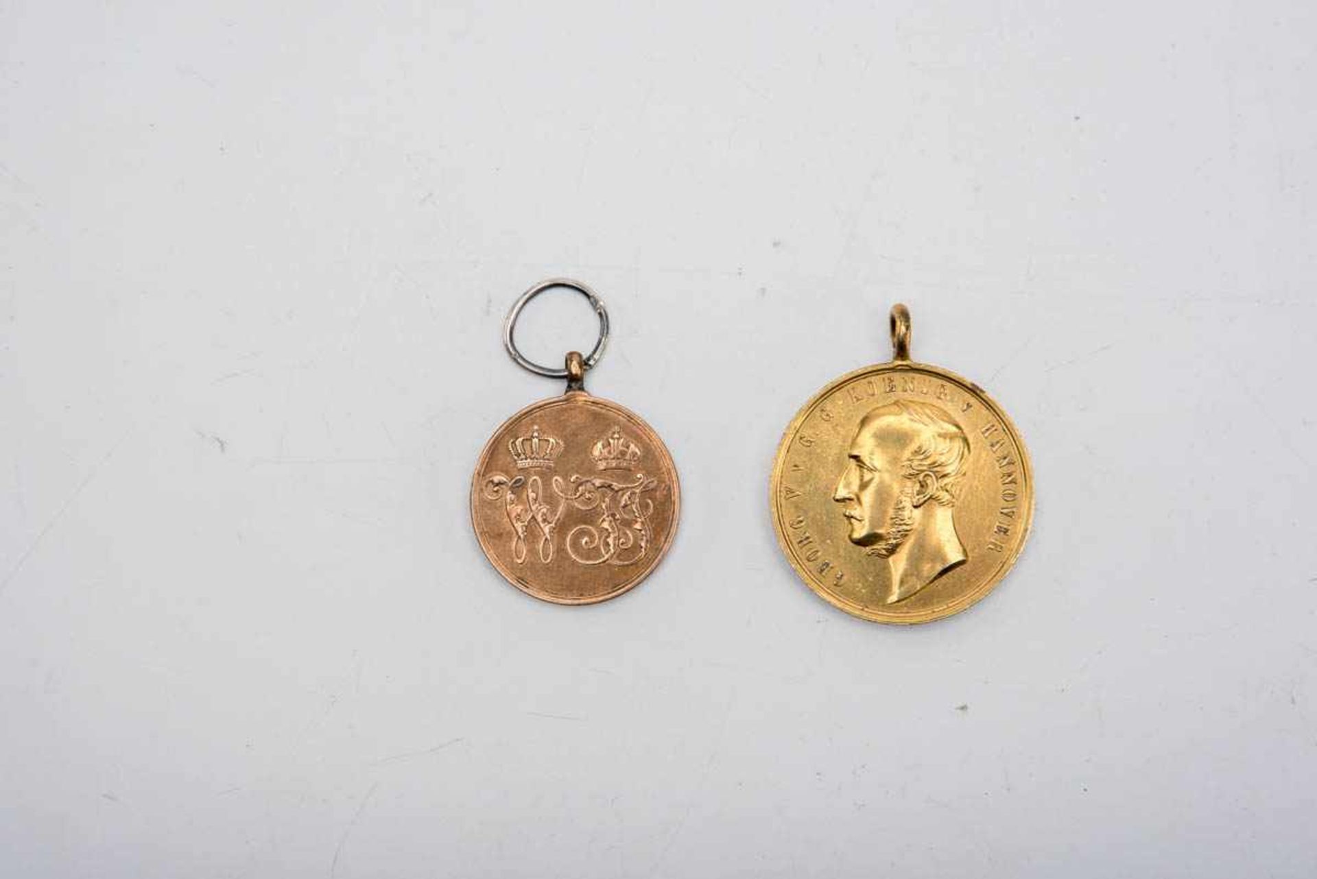 Langensalza-Medaille 1866 u. Preußen Kriegs-Denkmünze 1864. 1a. Langensalza-Medaille 1866 des Wiener
