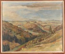 Riege, Rudolf (1892 Hameln - 1959 ebenda) Blick über den Süntel bei Hameln, Öl auf Leinwand, 70 x 86