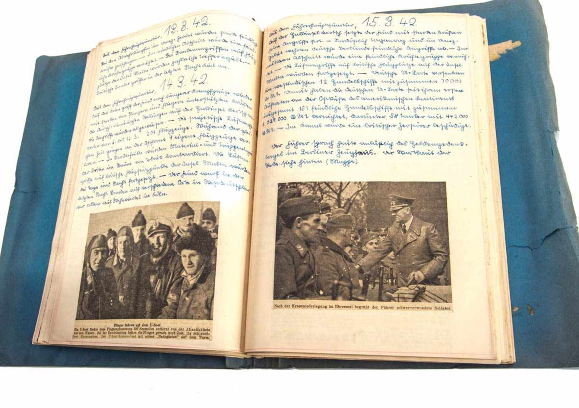 Chronik von 1939 - 1943 Handschriftliche tägliche Dokumentation der Zeitgeschichte mit - Bild 6 aus 6