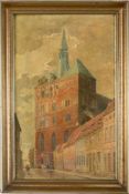 Rudat, E. Kolberger Dom. Öl/Leinwand. Re.u. sign., dat. 1948. 52 x 31 cm. R.