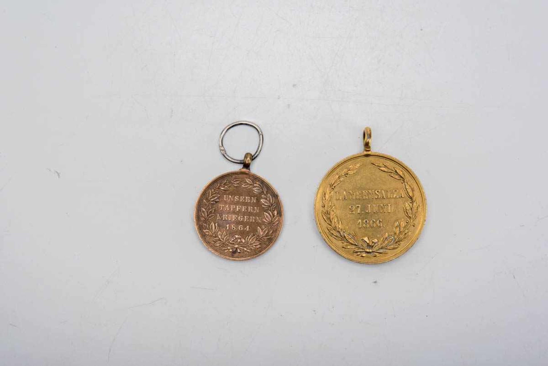 Langensalza-Medaille 1866 u. Preußen Kriegs-Denkmünze 1864. 1a. Langensalza-Medaille 1866 des Wiener - Bild 2 aus 2